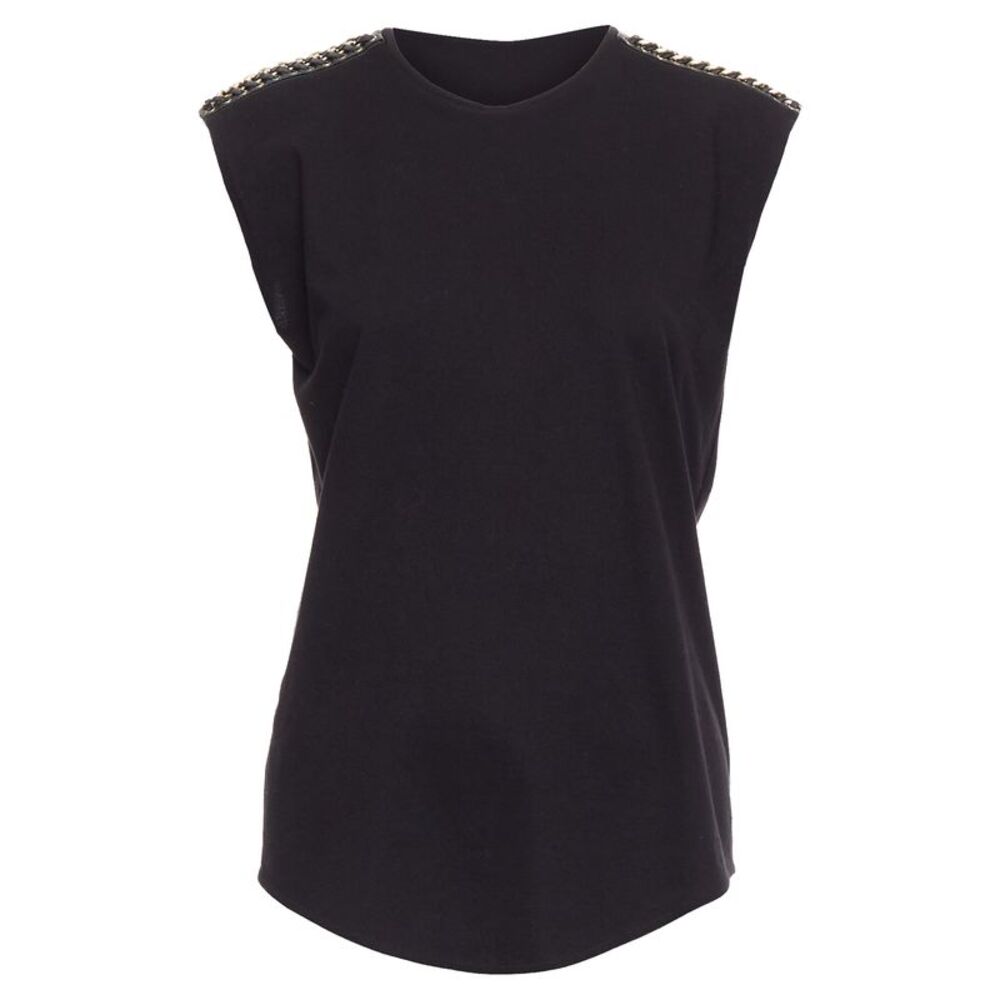 Balmain Leather Trim Tank Top